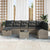 Garden Sofa Set with Cushion 9 pcs Grey Poly rattan