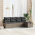 Garden Sofa Set with Cushion 5 pcs Grey Poly rattan