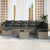 Garden Sofa Set 8 pcs Grey Poly rattan