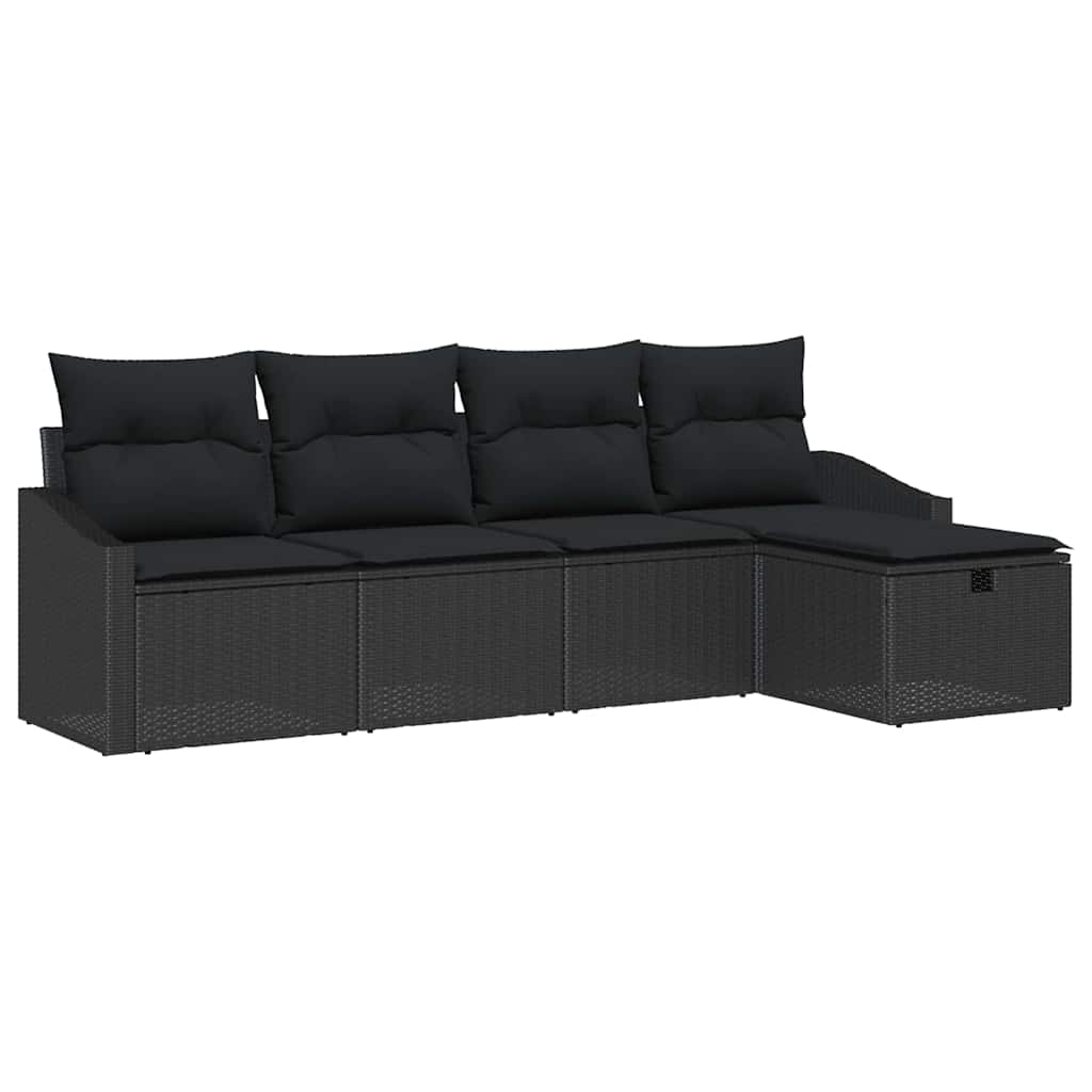 Garden Sofa Set 5 pcs Black 233 x 117 x 85 cm Poly rattan