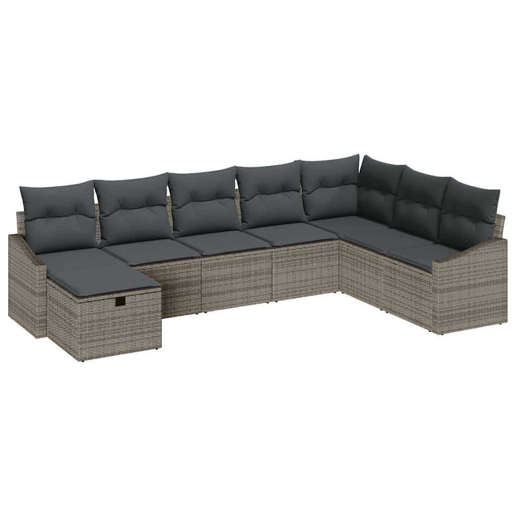 Garden Sofa Set 8 pcs Grey 55 x 62 x 69 cm Poly rattan