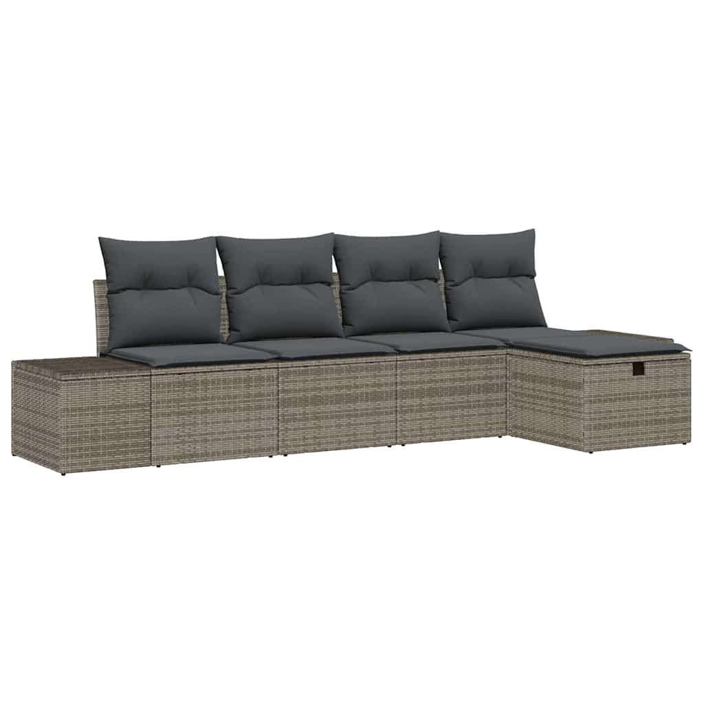 Garden Sofa Set 5 pcs Grey 55 x 62 x 69 cm Poly rattan