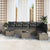 Garden Sofa Set 9 pcs Grey 55 x 62 x 69 cm Poly rattan