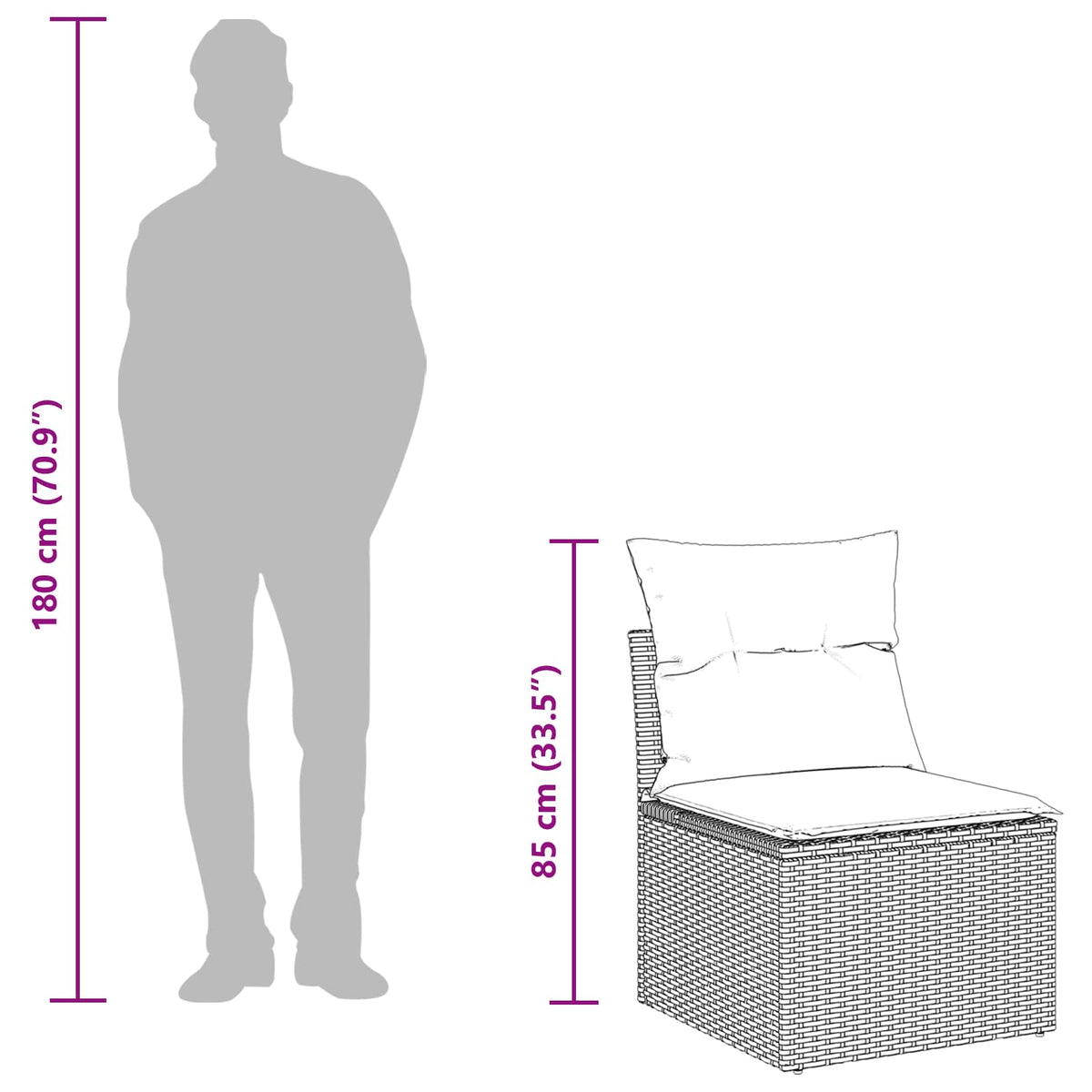 Garden Sofa Set with Pillow 8 pcs Black Poly rattan