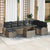 Garden Sofa Set with Cushion 9 pcs Grey Poly rattan