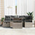 Garden Sofa Set with Cushion 7 pcs Grey Poly rattan
