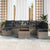 Garden Sofa Set with Cushion 9 pcs Grey Poly rattan
