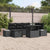 Garden Sofa Set Height-Adjustable 7 pcs Black Poly Rattan