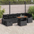 Garden Sofa Set Height-Adjustable 8 pcs Black Poly Rattan