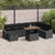 Garden Sofa Set Height-Adjustable 9 pcs Black Poly Rattan