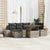 Garden Sofa Set Height-Adjustable 7 pcs Grey Poly Rattan
