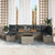 Garden Sofa Set Height-Adjustable 8 pcs Grey Poly Rattan