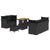 Garden Sofa Set Height-Adjustable 8 pcs Black Poly Rattan