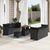 Garden Sofa Set Height-Adjustable 9 pcs Black Poly Rattan