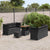 Garden Sofa Set Height-Adjustable 9 pcs Black Poly Rattan