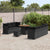 Garden Sofa Set Height-Adjustable 10 pcs Black Poly Rattan