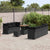Garden Sofa Set Height-Adjustable 10 pcs Black Poly Rattan