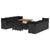 Garden Sofa Set Height-Adjustable 11 pcs Black Poly Rattan