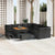 Garden Sofa Set Height-Adjustable 13 pcs Black Poly Rattan