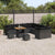 Garden Sofa Set Height-Adjustable 13 pcs Black Poly Rattan