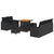 Garden Sofa Set Height-Adjustable 8 pcs Black Poly Rattan