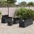 Garden Sofa Set Height-Adjustable 8 pcs Black Poly Rattan