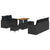 Garden Sofa Set Height-Adjustable 8 pcs Black Poly Rattan