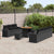 Garden Sofa Set Height-Adjustable 10 pcs Black Poly Rattan
