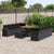 Garden Sofa Set Height-Adjustable 11 pcs Black Poly Rattan