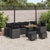 Garden Sofa Set Height-Adjustable 10 pcs Black Poly Rattan
