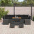 Garden Sofa Set Height-Adjustable 10 pcs Black Poly Rattan