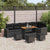 Garden Sofa Set Height-Adjustable 10 pcs Black Poly Rattan