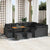 Garden Sofa Set Height-Adjustable 13 pcs Black Poly Rattan