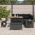 Garden Sofa Set Height-Adjustable 8 pcs Black Poly Rattan