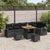 Garden Sofa Set Height-Adjustable 9 pcs Black Poly Rattan
