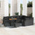 Garden Sofa Set Height-Adjustable 12 pcs Black Poly Rattan