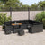Garden Sofa Set Height-Adjustable 12 pcs Black Poly Rattan