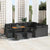 Garden Sofa Set Height-Adjustable 13 pcs Black Poly Rattan