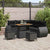 Garden Sofa Set Height-Adjustable 8 pcs Black Poly Rattan