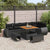Garden Sofa Set Height-Adjustable 9 pcs Black Poly Rattan