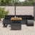 Garden Sofa Set Height-Adjustable 9 pcs Black Poly Rattan