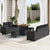 Garden Sofa Set Height-Adjustable 8 pcs Black Poly Rattan