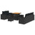 Garden Sofa Set Height-Adjustable 8 pcs Black Poly Rattan
