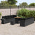Garden Sofa Set Height-Adjustable 11 pcs Black Poly Rattan