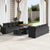 Garden Sofa Set Height-Adjustable 11 pcs Black Poly Rattan