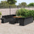 Garden Sofa Set Height-Adjustable 11 pcs Black Poly Rattan