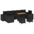 Garden Sofa Set Height-Adjustable 10 pcs Black Poly Rattan