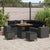 Garden Sofa Set Height-Adjustable 8 pcs Black Poly Rattan