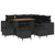 Garden Sofa Set Height-Adjustable 9 pcs Black Poly Rattan