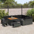 Garden Sofa Set Height-Adjustable 12 pcs Black Poly Rattan